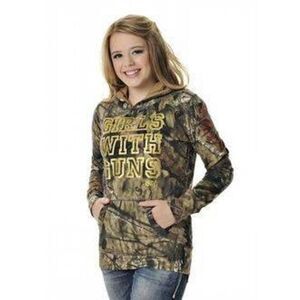 Girls With Guns GWG Mossy Oak Camo and Gold Glitter Hoodie